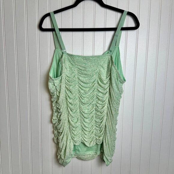 Torrid NWT Green Floral Stretch Mesh Shirred Cami Top Sleeveless A24 - Picture 9 of 10